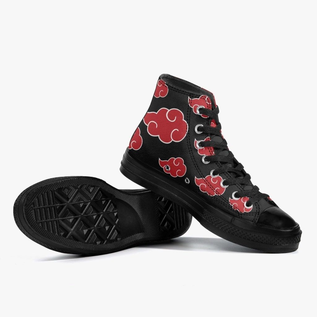 naruto akatsuki premium all black high top canvas shoes 10 - Naruto Shoes